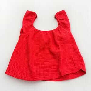 Nation Womens Red Perfectly Undone Sleeveless Tank 100% Cotton Size S SMALL